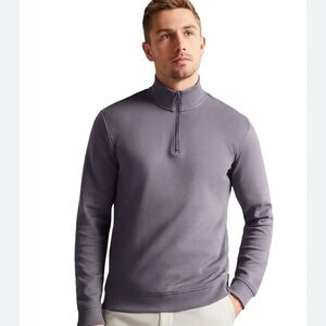 Ted Baker Gray/Charcoal Quarter-Zip Pullover Size 5/XL